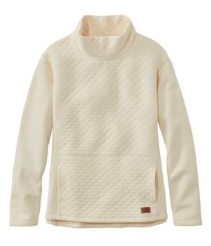 Women's Quilted Sweatshirt Pullover, Funnelneck