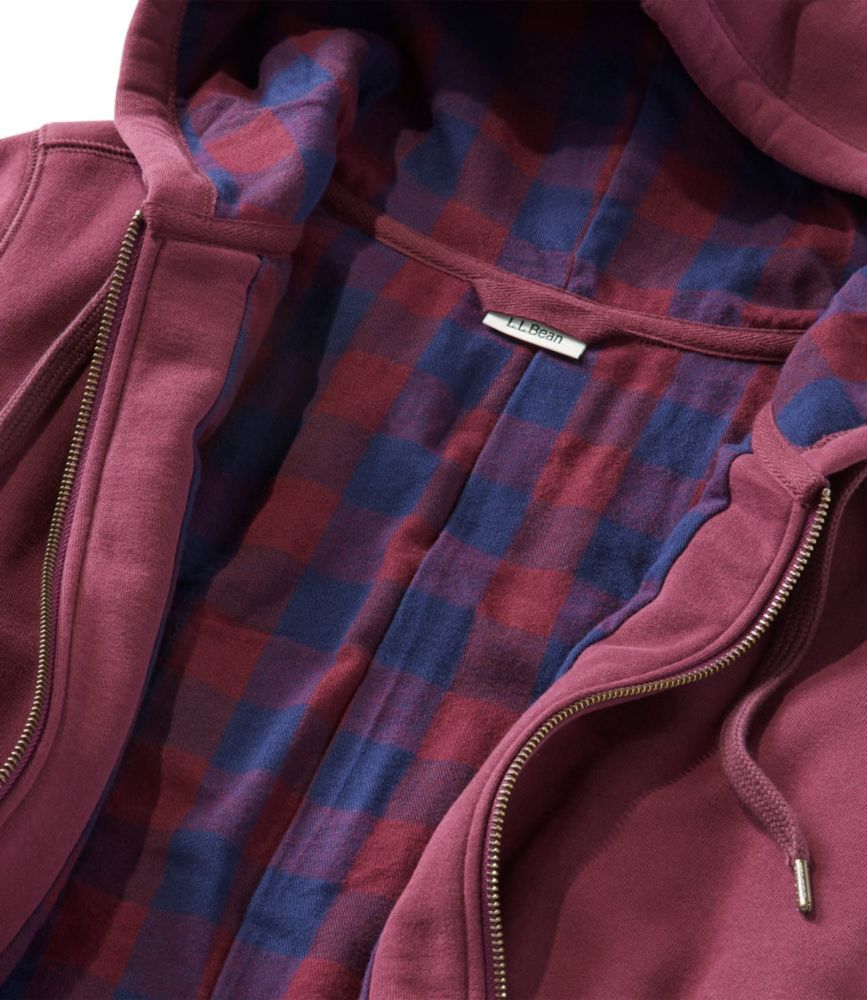 flannel lined hooded sweatshirt