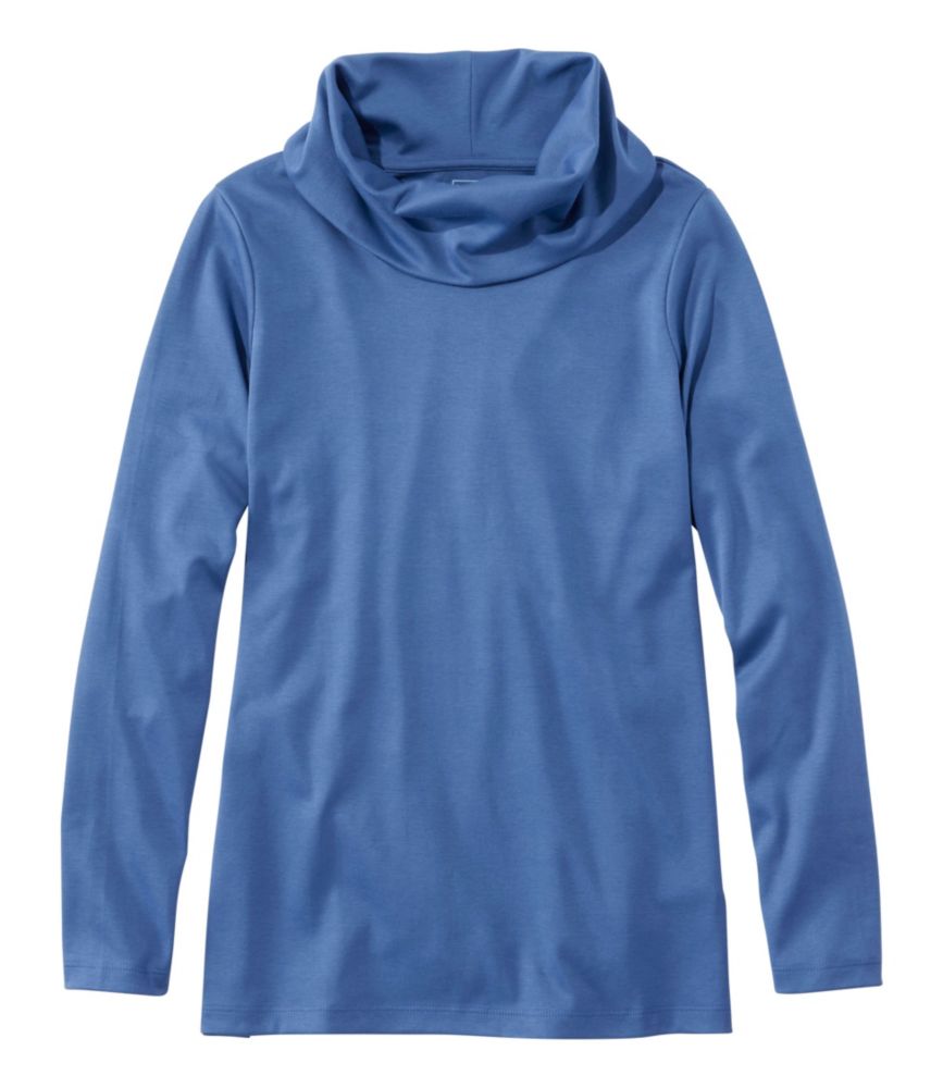Women's Pima Cotton Tee, Long-Sleeve Cowlneck, , small image number 3