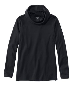 Women's Pima Cotton Tee, Long-Sleeve Cowlneck