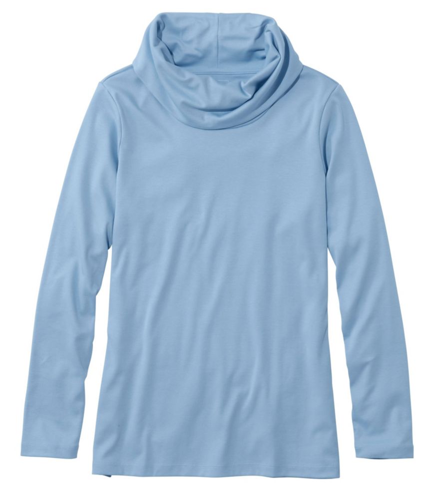 Women's Pima Cotton Tee, Long-Sleeve Cowlneck