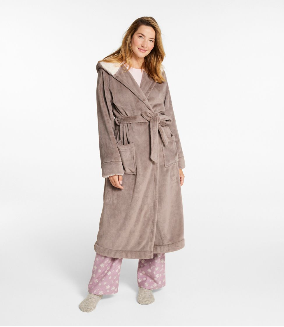 Womens Soft Plush Bathrobe Fluffy Cute Long Coat Nightgown