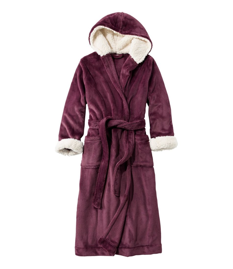 Just Love Hooded Velour Robe for Women with Sherpa Lined Hood