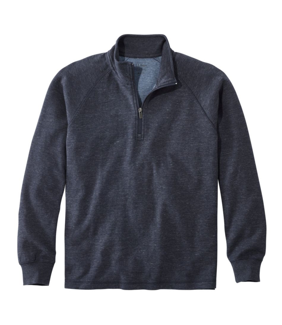 Men's Washed Cotton Double-Knit Shirts, Quarter-Zip Pullover ...