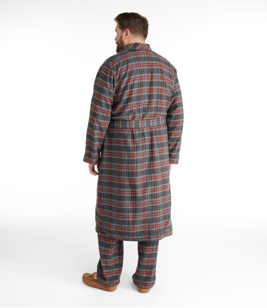 Men's Scotch Plaid Flannel Robe, Sherpa-Lined, , small image number 5