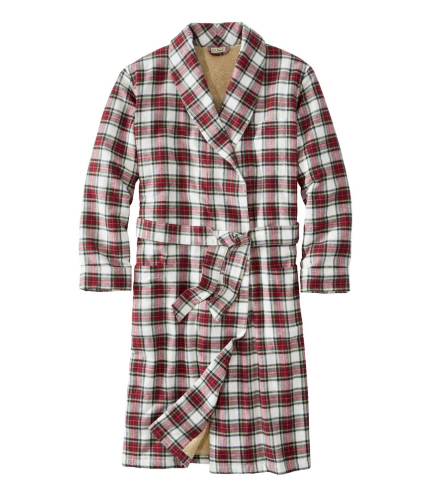 Men's Scotch Plaid Flannel Robe, SherpaLined Sleepwear at L.L.Bean