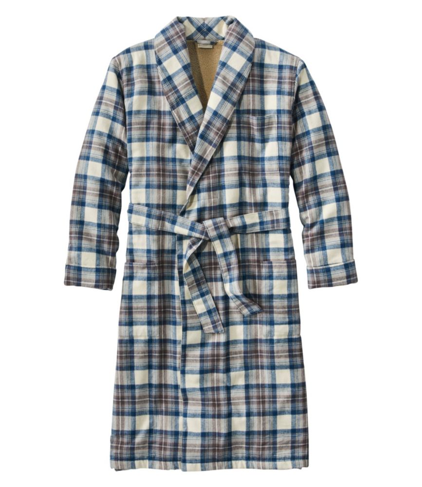 Women's Scotch Plaid Flannel Robe, Sherpa-Lined Long at L.L. Bean