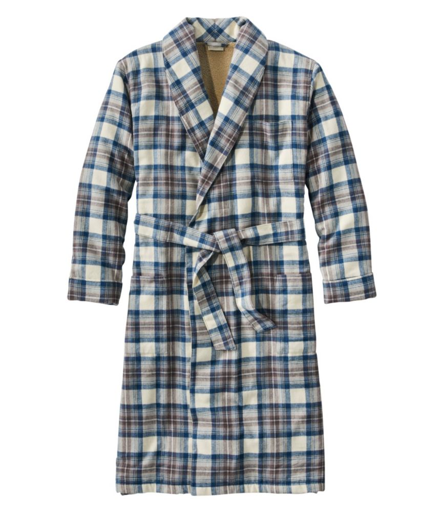 Men's Scotch Plaid Flannel Robe, SherpaLined Robes at L.L.Bean