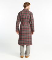 L.L.Bean Scotch Plaid Flannel Robe Sherpa Lined Regular