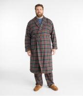 Men's Scotch Plaid Flannel Robe, Sherpa-Lined