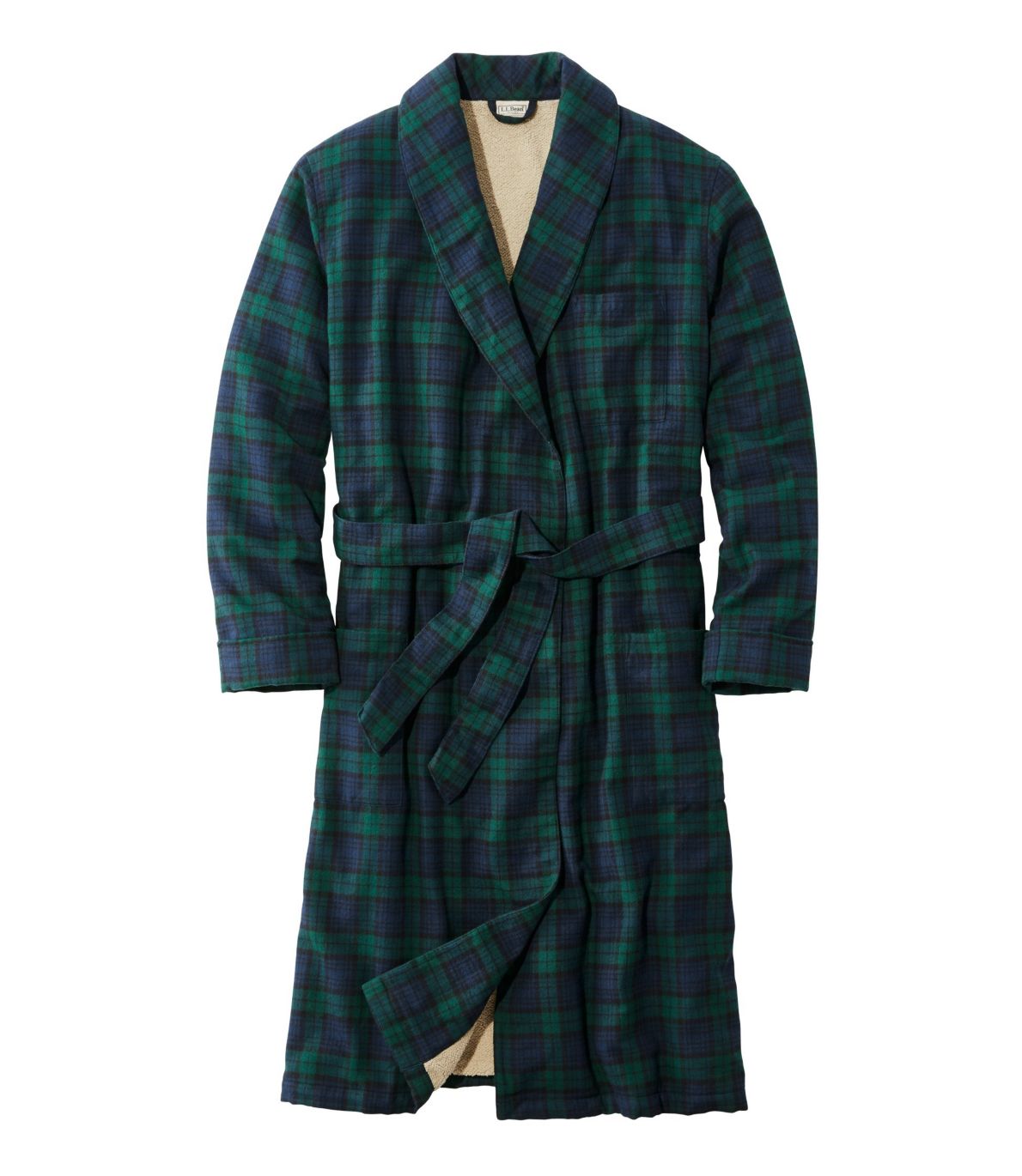 Men's Scotch Plaid Flannel Robe, SherpaLined at L.L. Bean