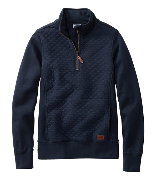 Quilted Sweatshirt Pullover, Classic Navy, large image number 0