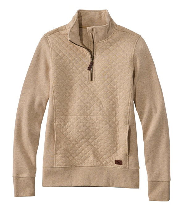 Quilted Sweatshirt Pullover, Khaki Heather, large image number 0