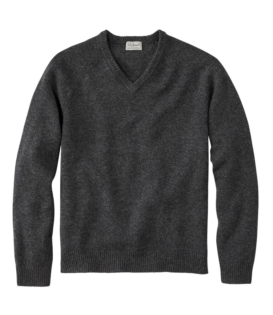 Men's Washable Lambswool Sweater, V-Neck | Sweaters at L.L.Bean