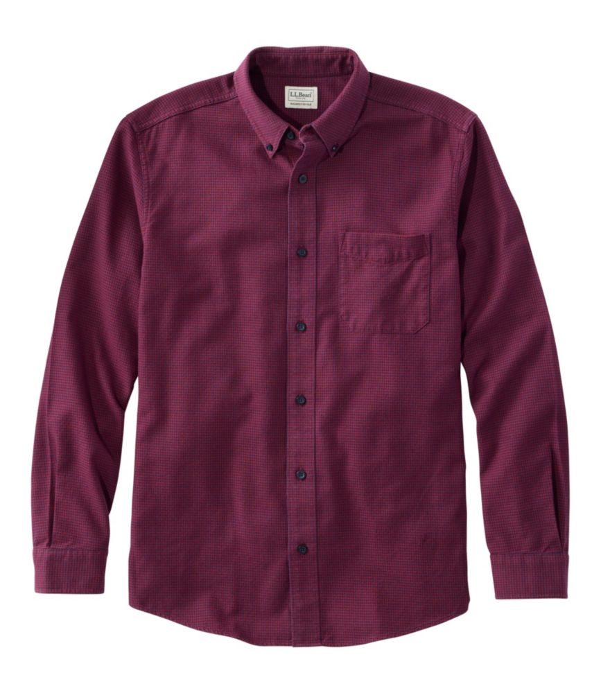 Men's Wicked Good Flannel Shirt, Slightly Fitted, Houndstooth, Bordeaux, small image number 1