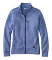 Women's Quilted Sweatshirt Full-Zip Jacket, Deep Lake, small image number 0