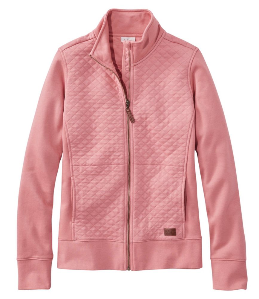 Women's Quilted Full-Zip Sweatshirt, Rose Wash, small image number 1