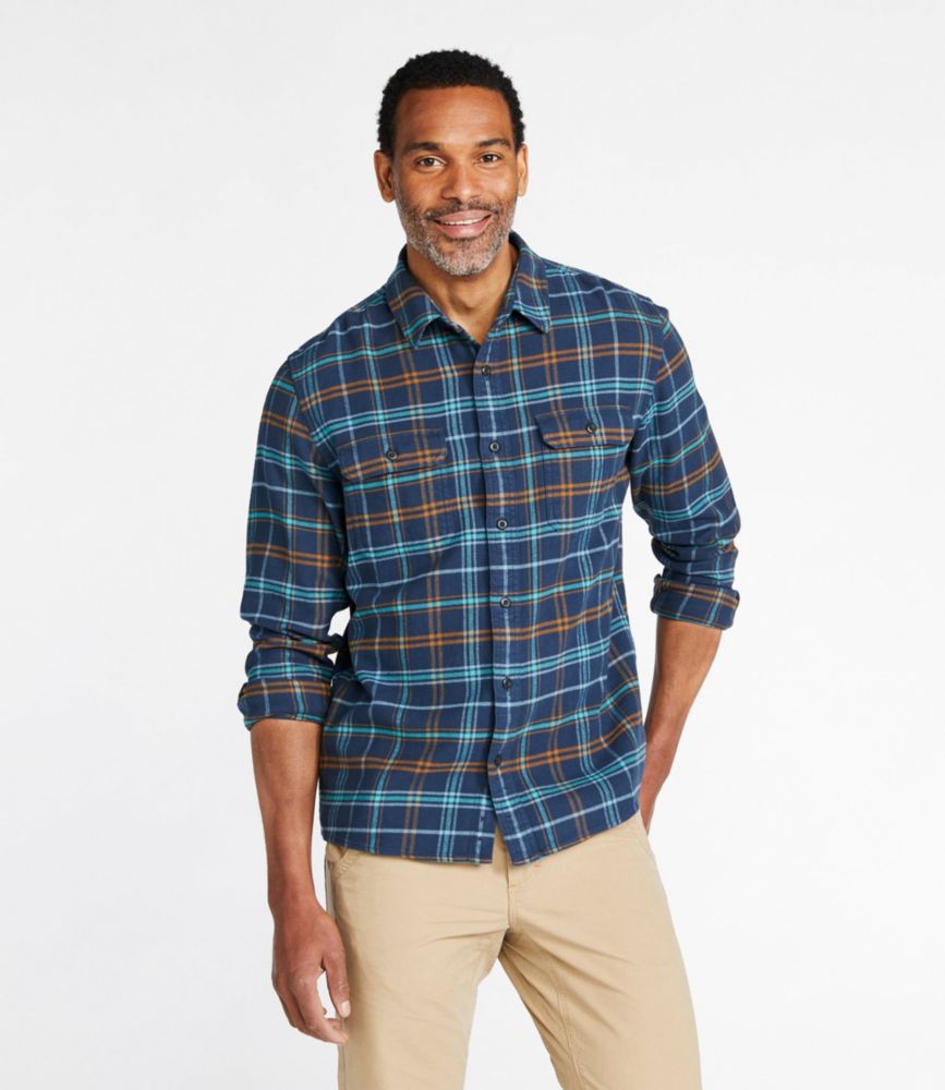 Men's Organic Flannel Shirt, Slightly Fitted, , small image number 2