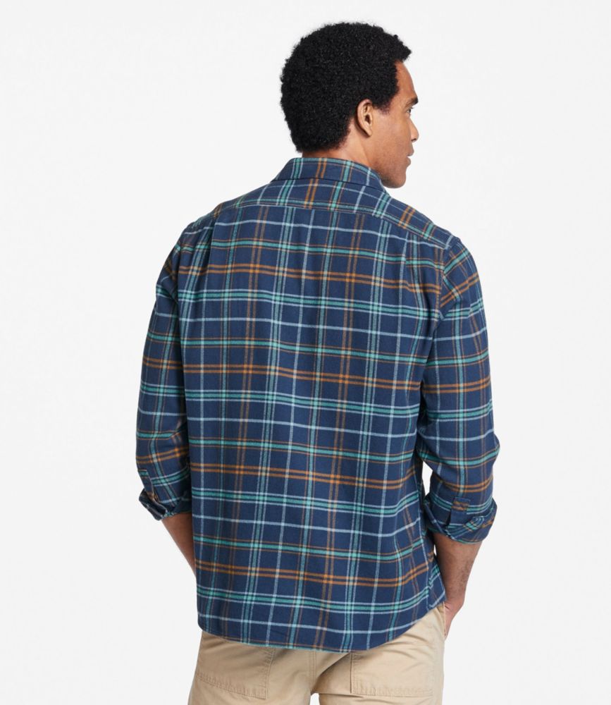 Men's Organic Flannel Shirt, Slightly Fitted, Bright Navy, small image number 3