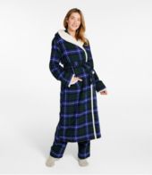 L.L. Bean Scotch Plaid Flannel Robe Sherpa Lined Regular (Black Watch)  Men's Robe - ShopStyle