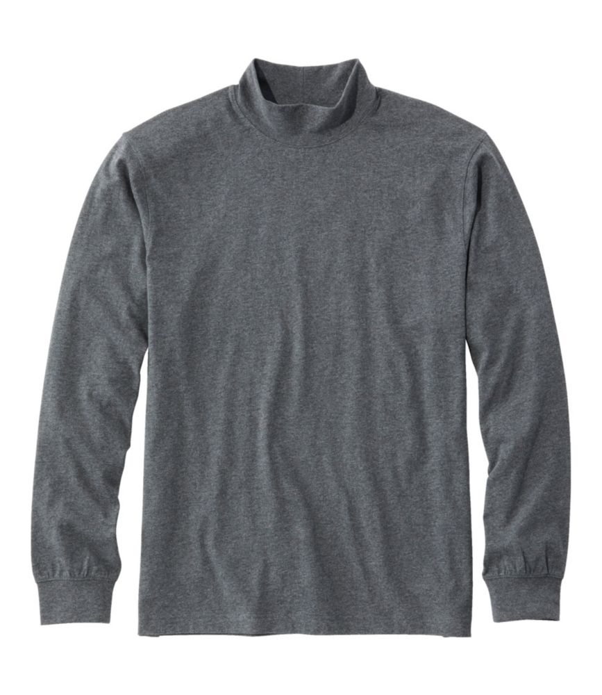 Men's Carefree Unshrinkable Mockneck Shirt, Charcoal Heather, small image number 1