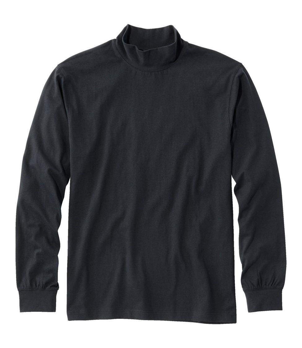 Pima Mock Turtleneck, Grey Heather