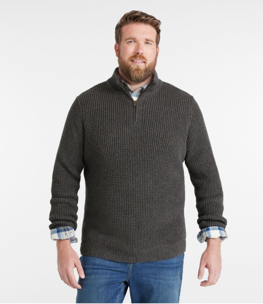 blue quarter zip sweater