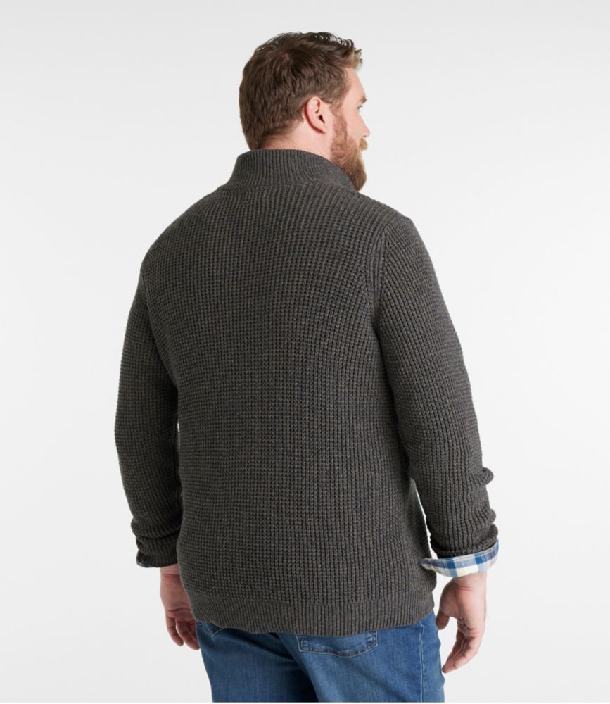 Men's Organic Cotton Waffle Sweater, Quarter Zip, Vintage Indigo, small image number 5
