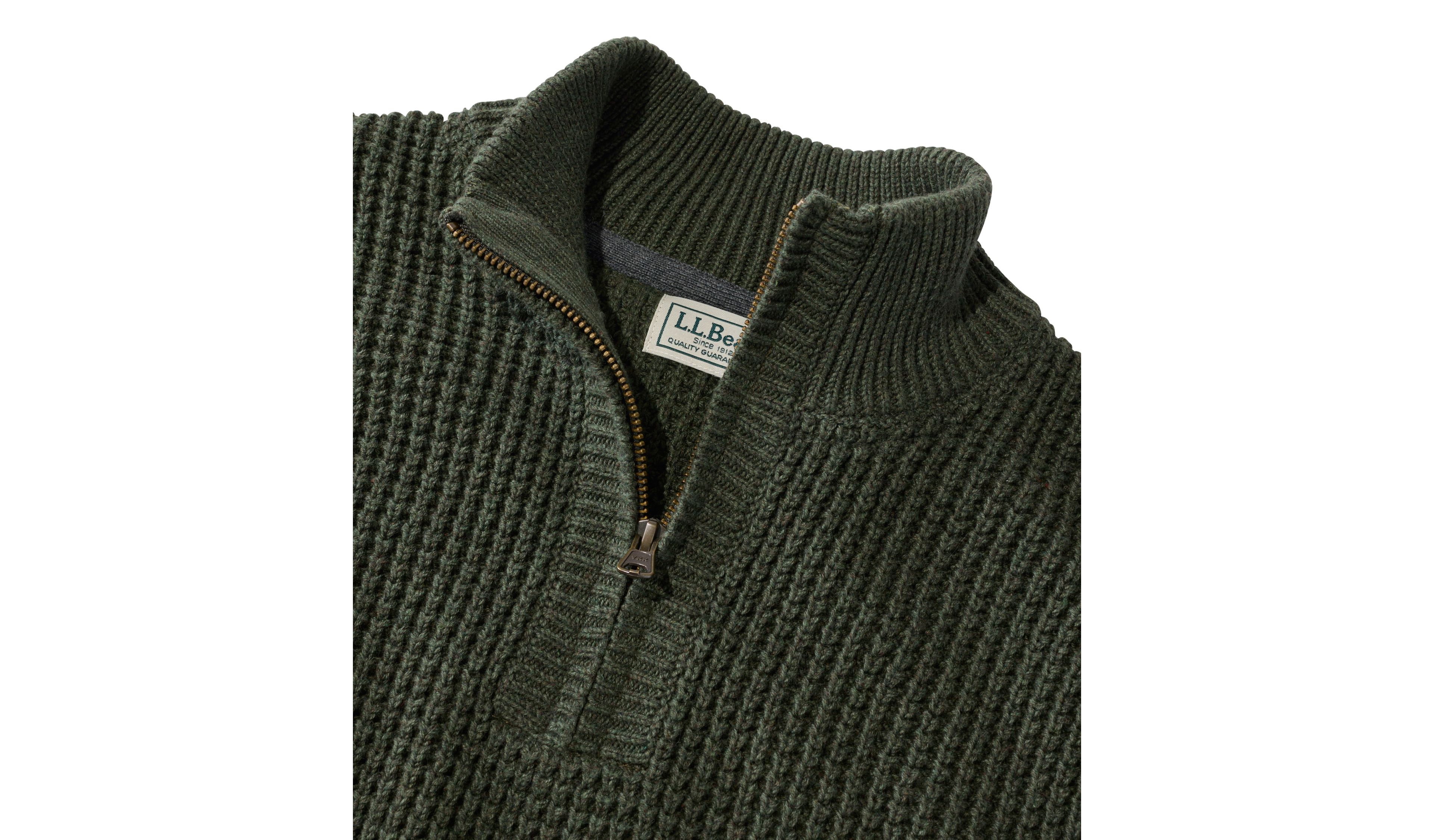 Men's Organic Cotton Waffle Sweater, Quarter Zip