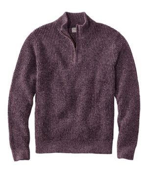 Men's Organic Cotton Waffle Sweater, Quarter Zip