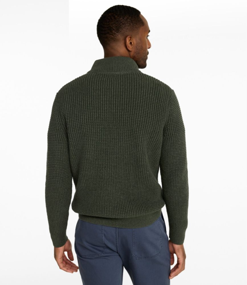 Men's Organic Cotton Waffle Sweater, Quarter Zip