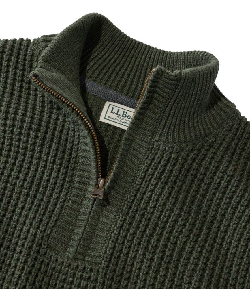 Men's Organic Cotton Waffle Sweater, Quarter Zip