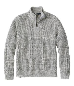 Men's Organic Cotton Waffle Sweater, Quarter Zip