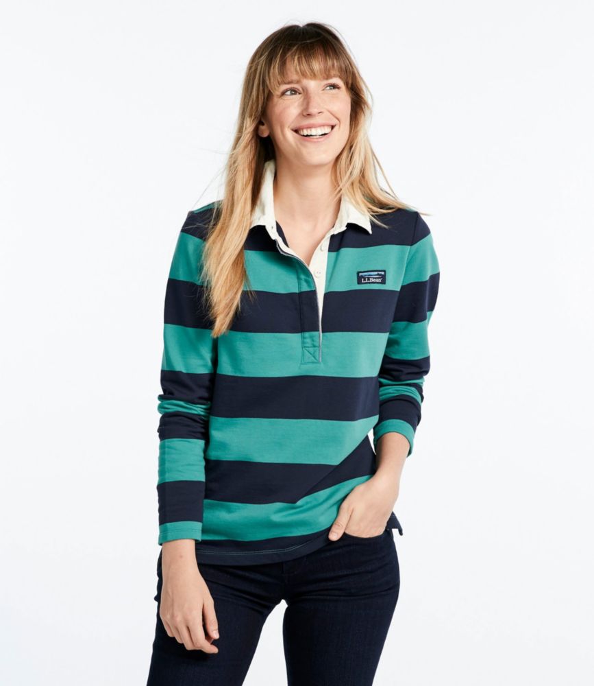 Women's Soft Cotton Rugby, Classic Stripe