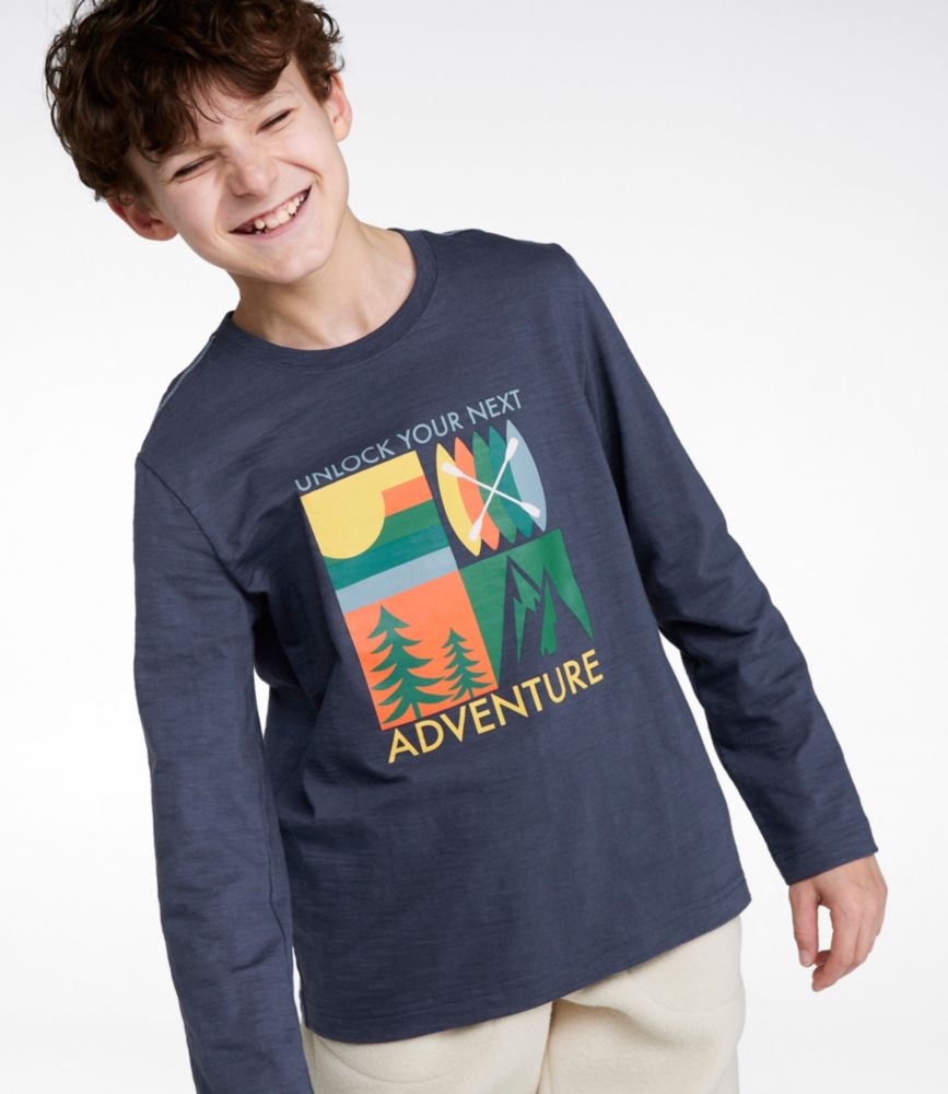 Kids' Graphic Tee, Long-Sleeve Glow-in-the-Dark, Bright Sapphire L.L.Bean, small image number 3