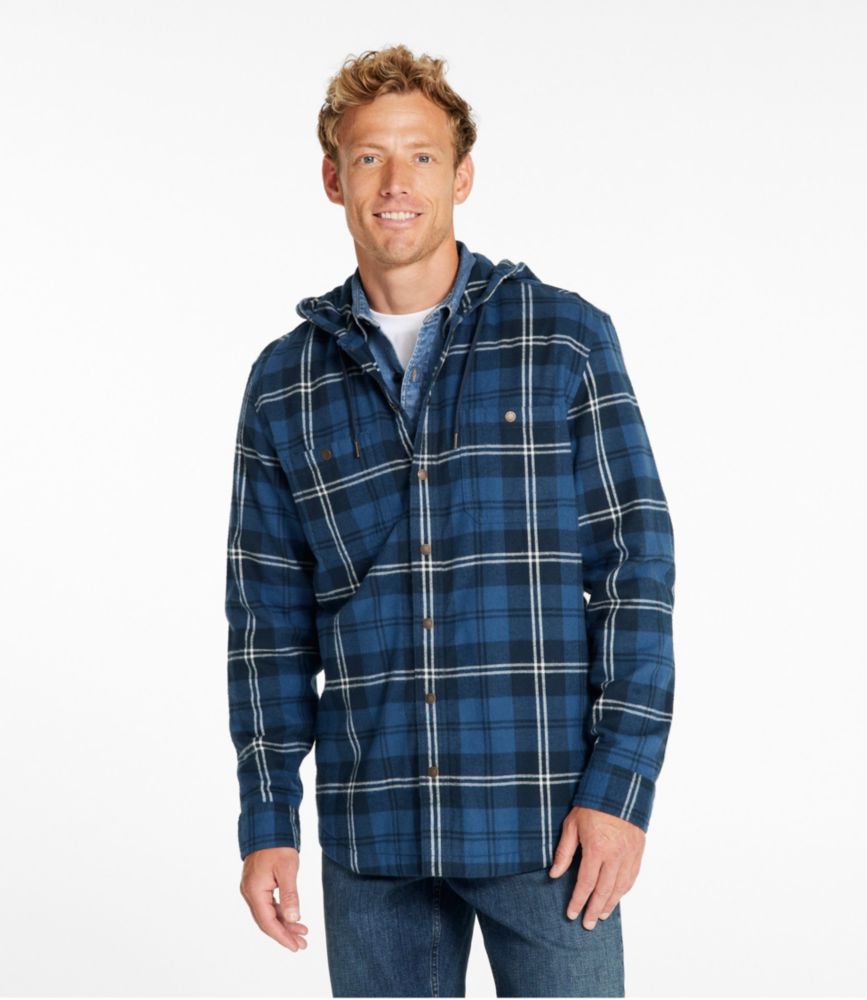 ll bean scotch plaid flannel hoodie