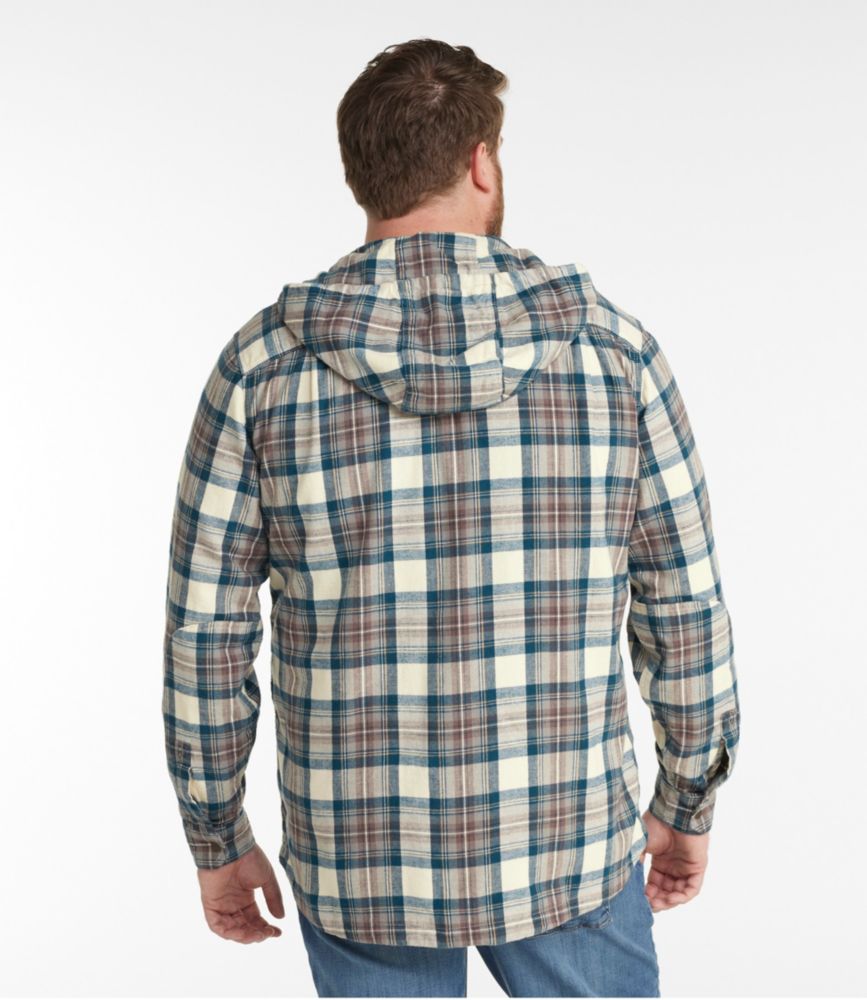 Men's Scotch Plaid Flannel Hooded Shirt, Slightly Fitted, Indigo Tartan, small image number 5