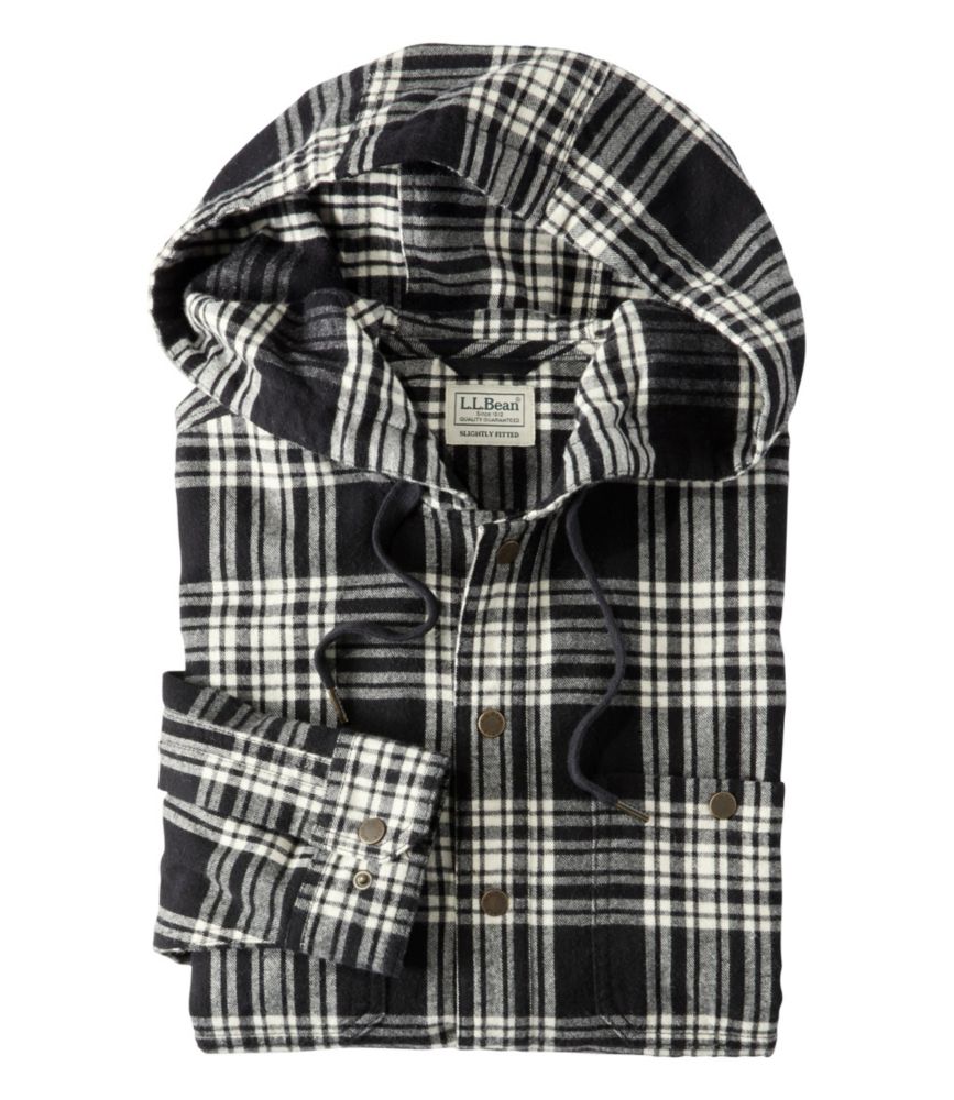 plaid flannel hooded shirt