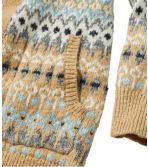 Women's Cotton Ragg Sweater, Open Cardigan Fair Isle