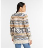 Women's Cotton Ragg Sweater, Open Cardigan Fair Isle