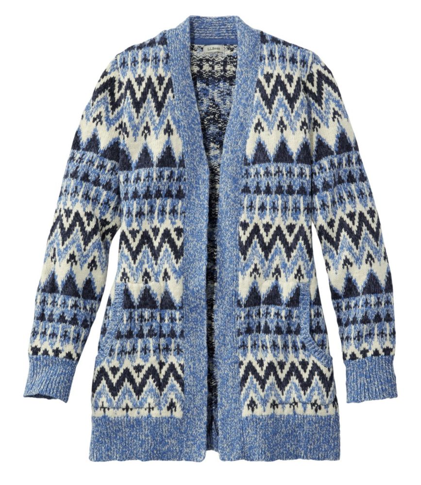 Women's Cotton Ragg Sweater, Open Cardigan Fair Isle Sweaters at L.L.Bean