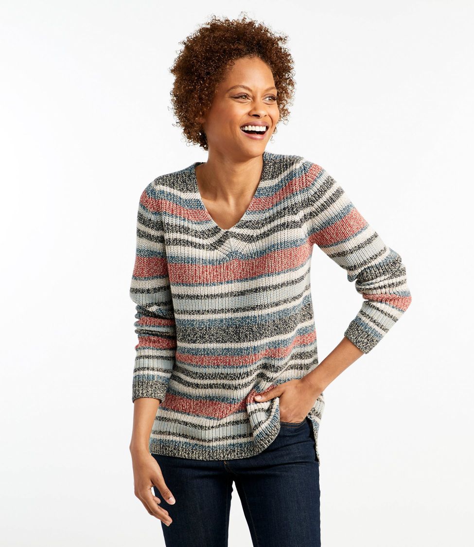 Women's L.L.Bean Shaker-Stitch Sweater, V-Neck Pullover