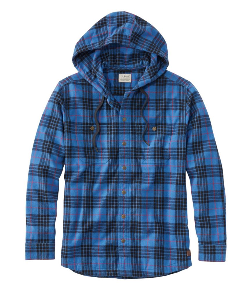 Men's Scotch Plaid Flannel Hooded Shirt, Slightly Fitted | L.L.Bean