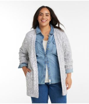 Women's Cotton Ragg Sweater, Open Cardigan