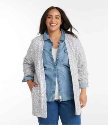 Women's Cotton Ragg Sweater, Open Cardigan