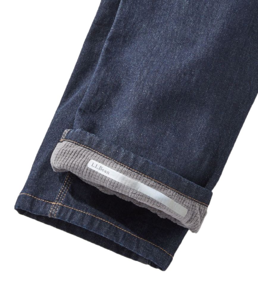 fleece lined blue jeans