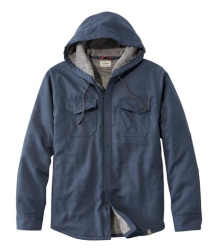 Mens flannel hooded online shirt jacket