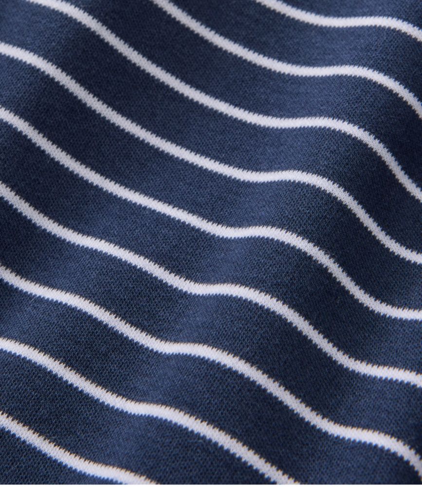 Women's Pima Cotton Tee, Short-Sleeve Crewneck Stripe, Raven Blue/White, small image number 4