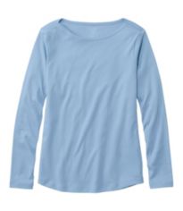 Women's Pima Cotton Tee, Long-Sleeve Cowlneck