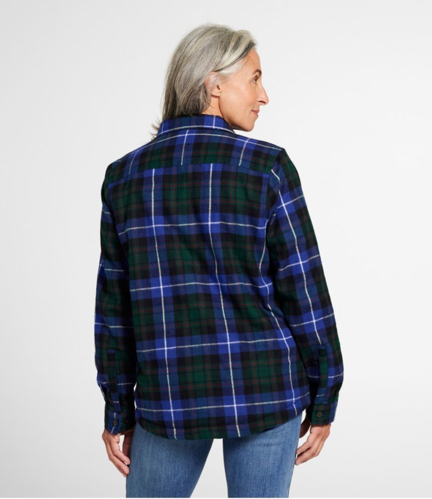 Women's Scotch Plaid Shirt, Sherpa-Lined, Indigo Tartan, small image number 3